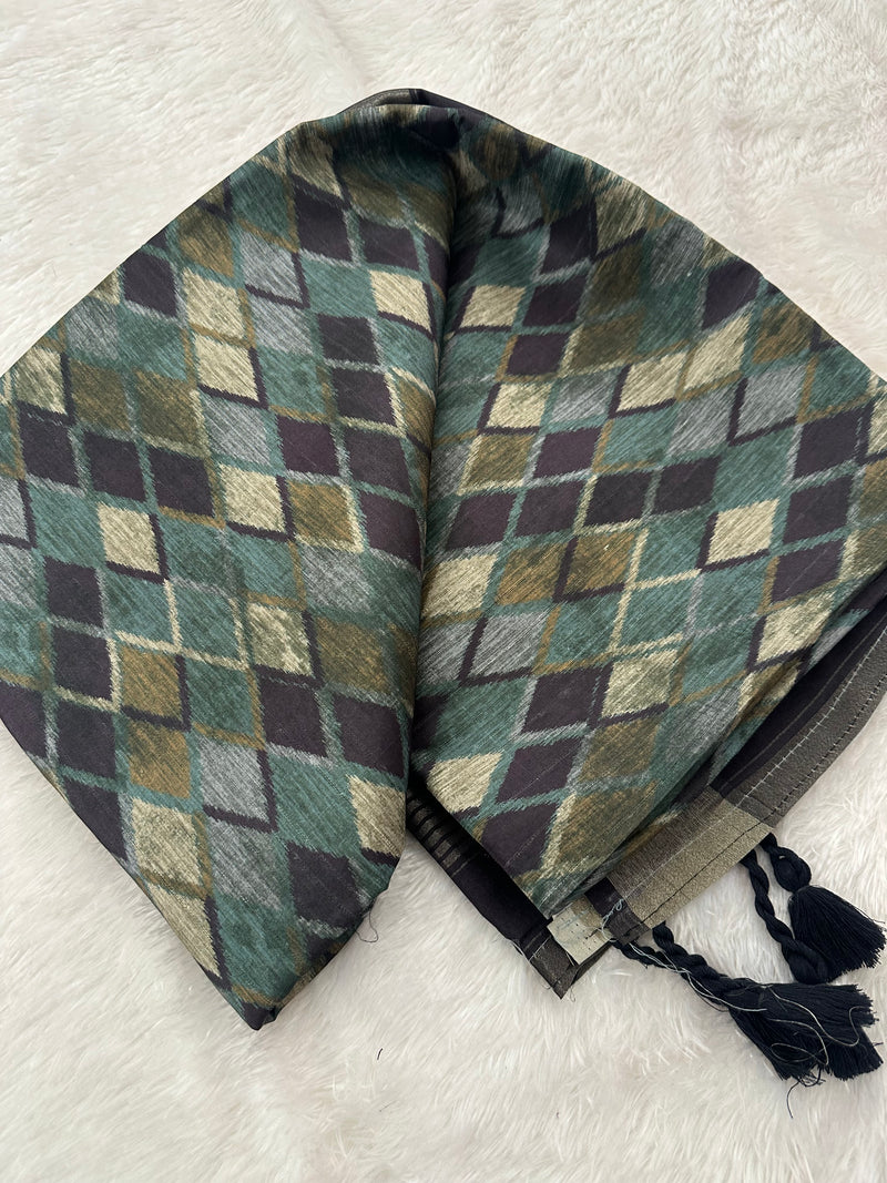 Printed Tussar Silk-M14