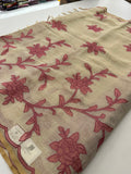 Appliqué work linen sarees🌹 -AU5