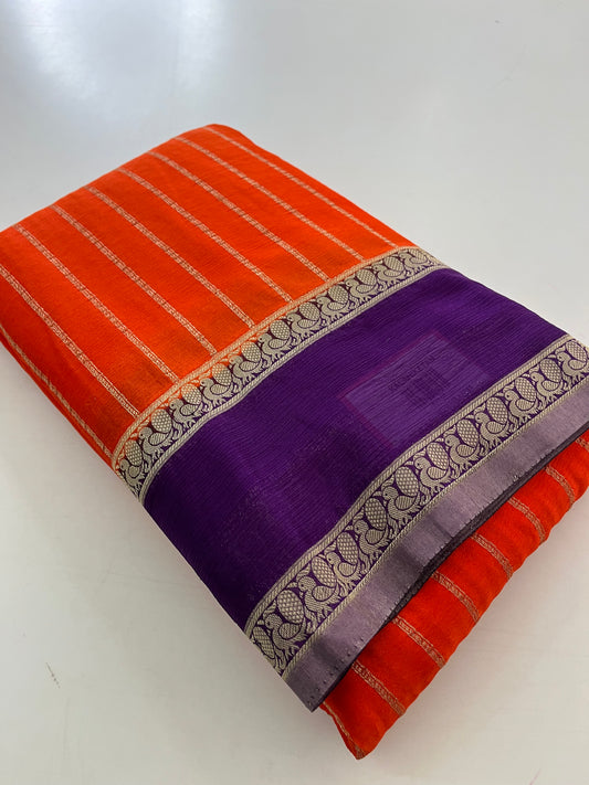 Designer crape Chinnon saree