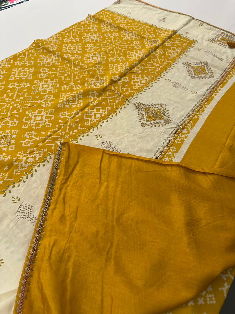 Patola Stone Work Fancy Saree-J30