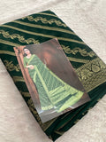Premium Laser Chiffon Saree – Green AU26