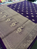Venkatagiri fancy soft Linen Cotton sarees with self blouse and fancy Border and Butties all over🌹 - AU12