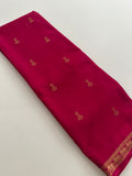 Semi Mysore Silk Small Border Jhumki Buttas - Rani Pink - AU27