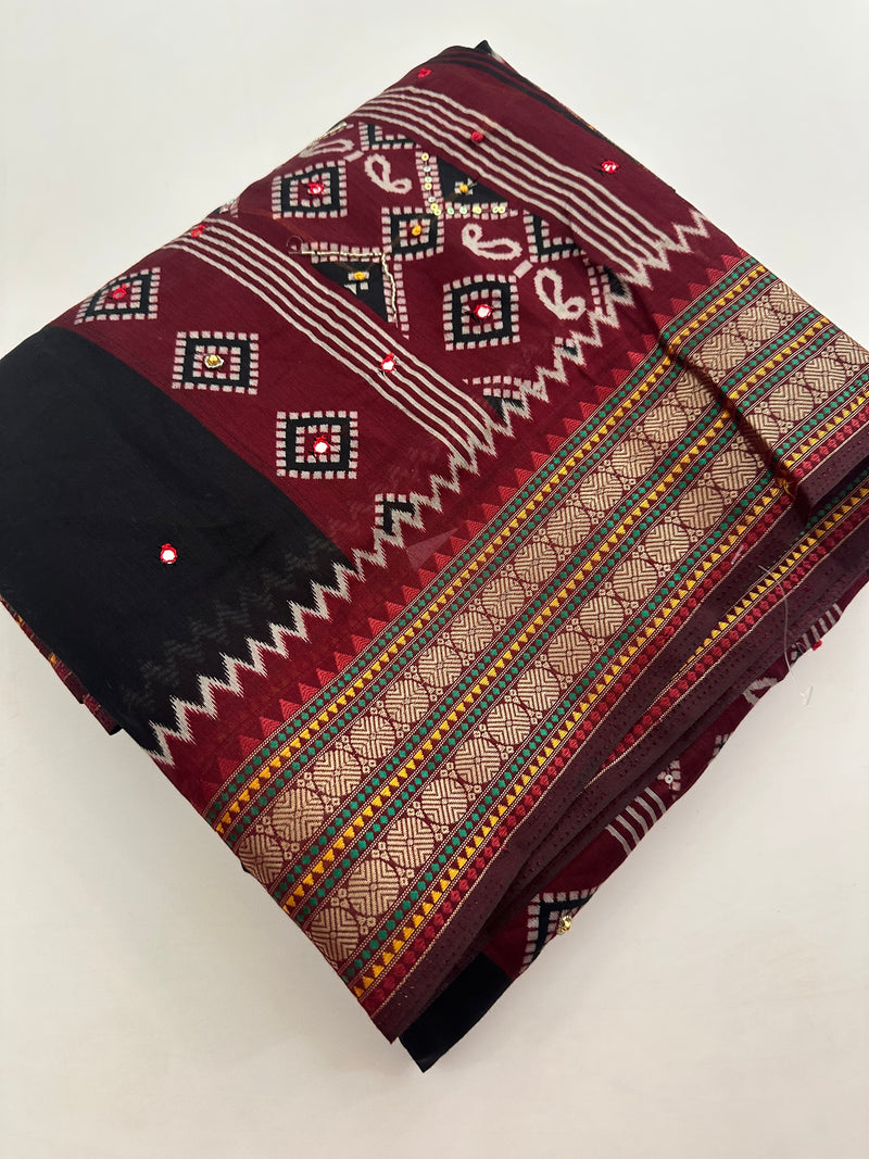 Premium Designer Chanderi Mul Fabric With Designer Border and Weaving Pallu with Tassels❤️❤️-J23