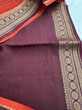 Banarsi Viscose Sarees in contrast border and contrast blouse piece comes in checkered pattern 🌹- AU-17