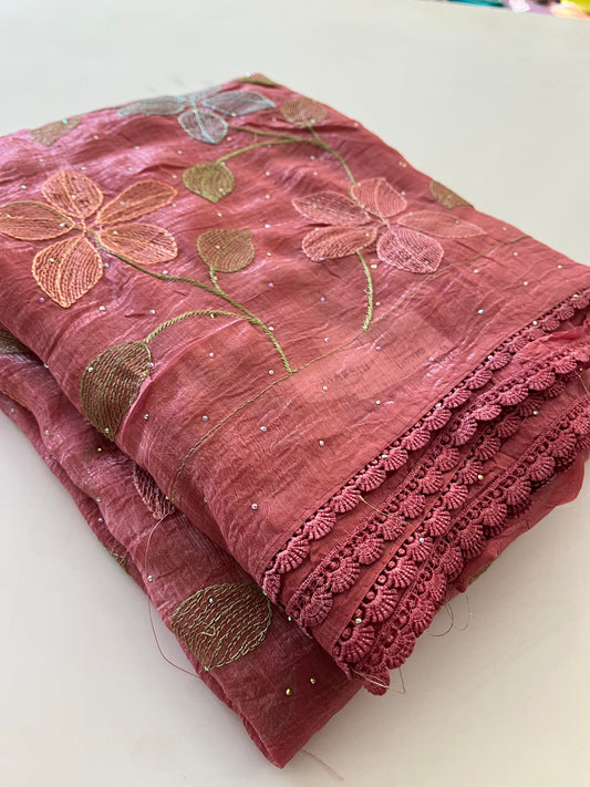 Soft organza fancy saree