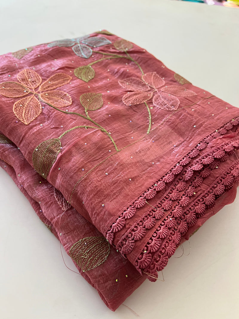 Soft organza fancy saree