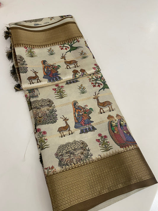 179 KALAMKARI PRINTED TUSSAR