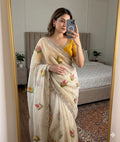 Soft Rangoli silk saree with embroidery work all over saree and beautiful  flower  design and real  mirror work with cut work border    Blouse - beautiful contract rangoli silk blouse with embroidery work