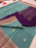 Tussar Fancy Saree in New Contrast Borders🌹- AU-17