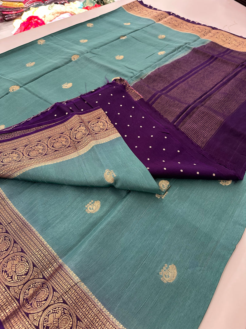 Tussar Fancy Saree in New Contrast Borders🌹- AU-17