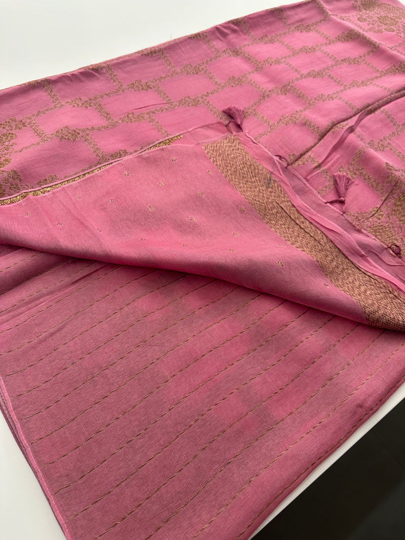 Jute Tussar Designer Sarees beautiful colour combinations🌹-AU9