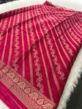 Premium Laser Chiffon Saree – Pink AU26