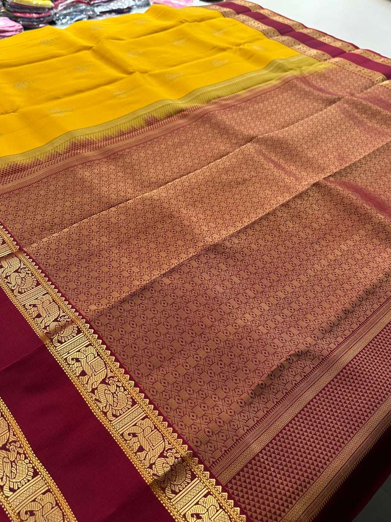 Self Kanchi Silk Sarees🌹-AU14
