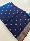 Dyed Crape Saree weaving, Butta, and weaving border🌹-AU2