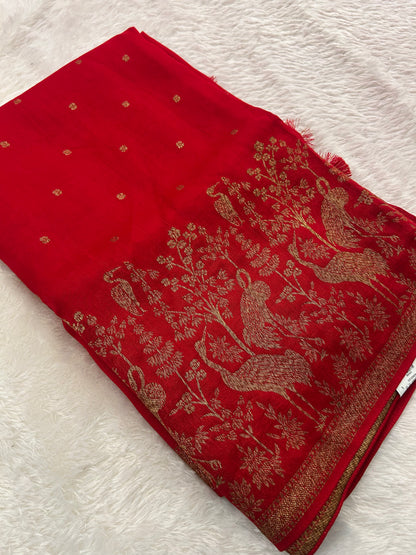 Premium Jute Tussar Fancy Saree-M14