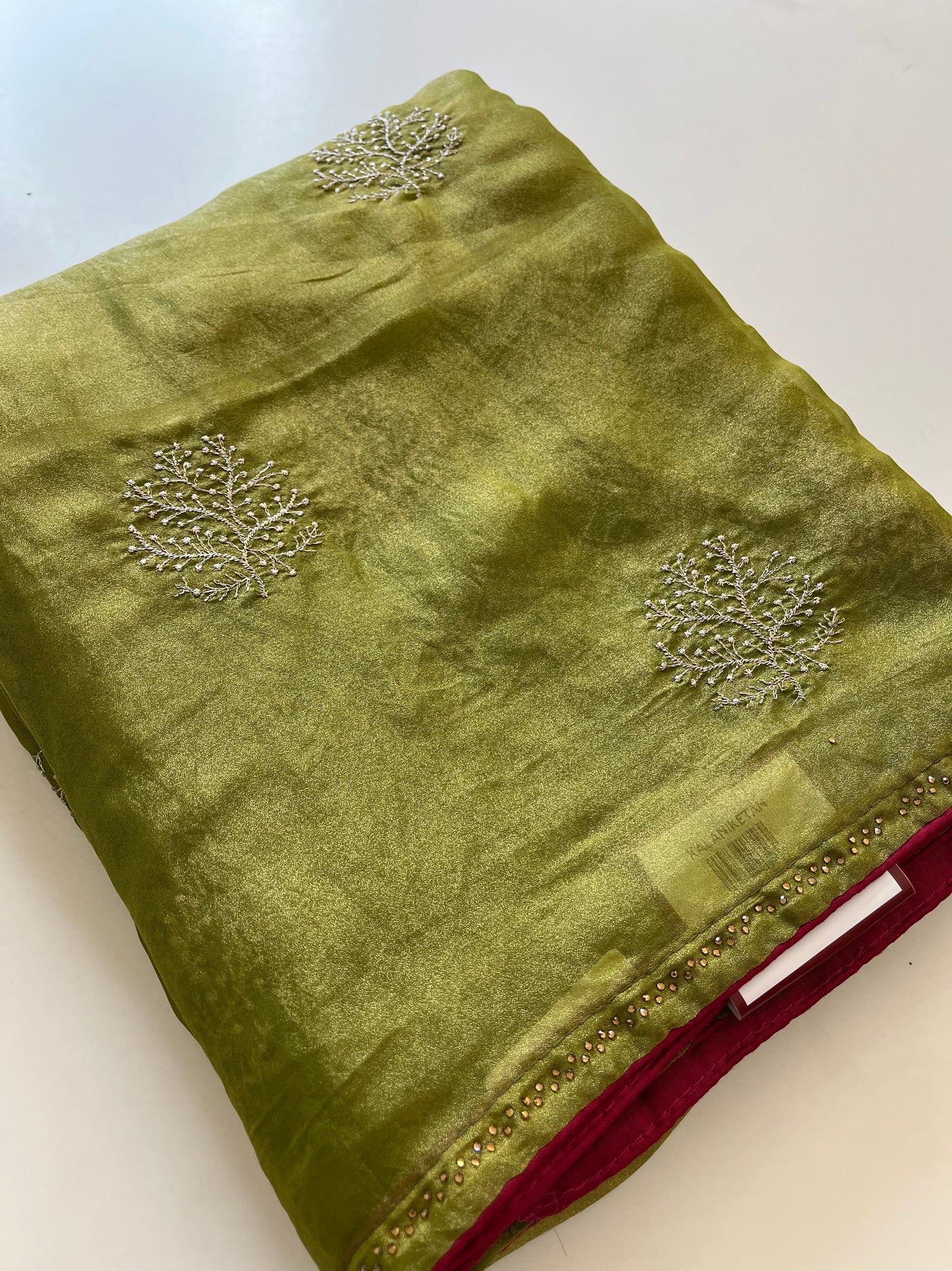 Laser Chiffon Work Saree