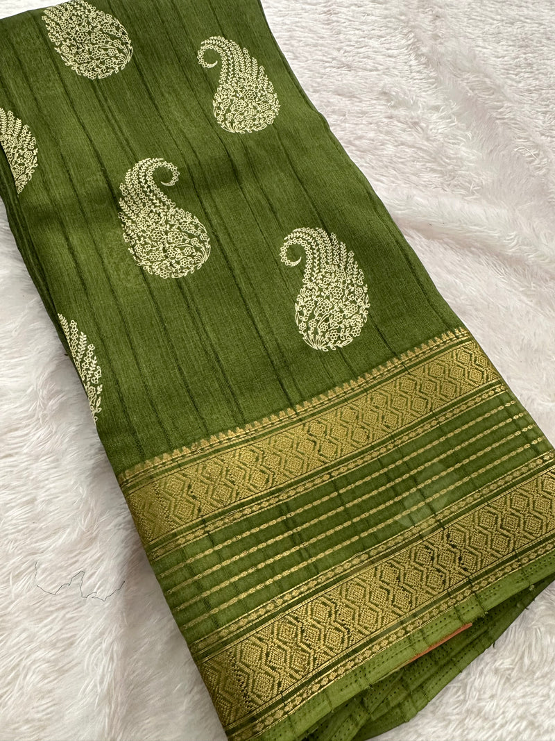 Tussar Crape Saree-JU9
