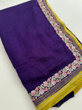 🌹Light Weight Soft Premium Georgette Chiffon Sarees With Contrast Work Blouse Looks Beautiful When Draped🌹
-JU18