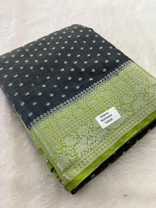 Madhubani silk contrast