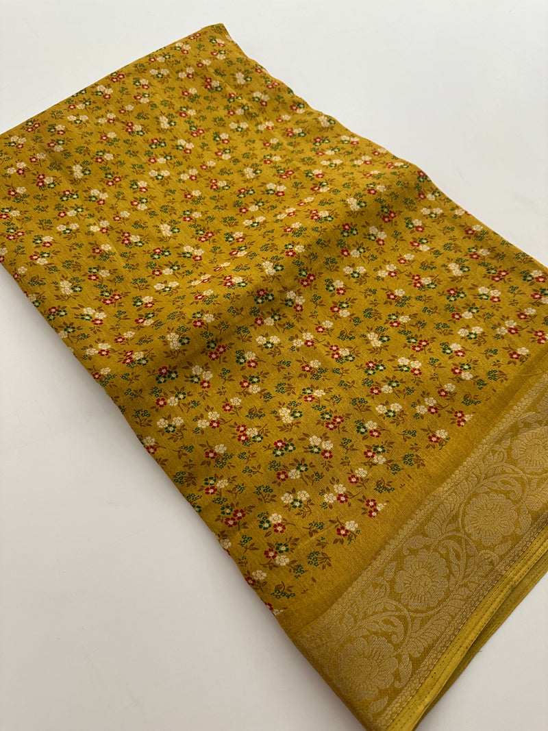 Crepe Chiffon small flower prints -AU3