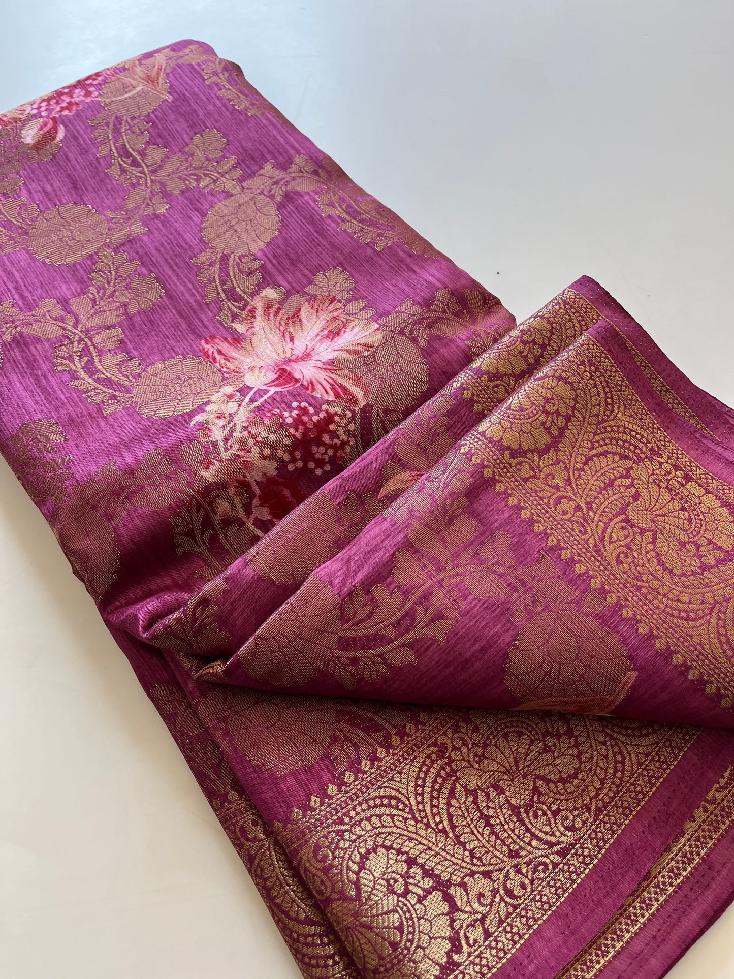 Tussar printed fancy