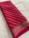 Premium Laser Chiffon Saree – Pink AU26