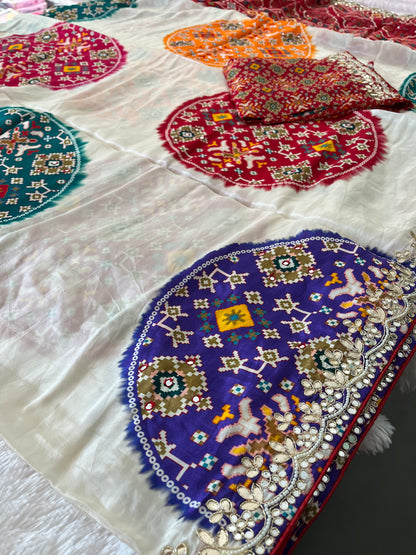 Bandhini Gota Work Gajji Silk Saree