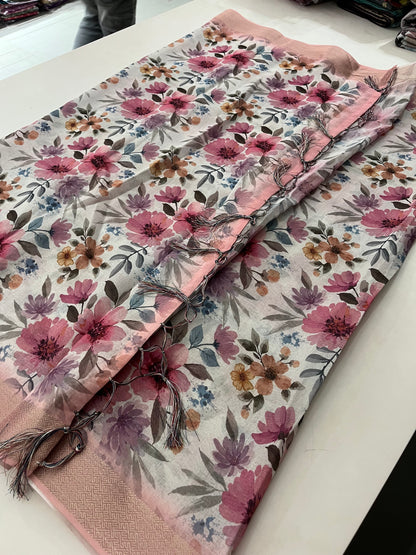 Ju7 Digital soft cotton printed saree