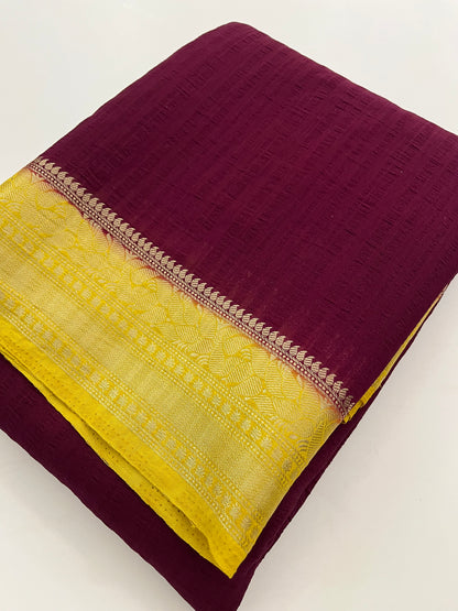 210 Crush Georgette Maroon x Yellow