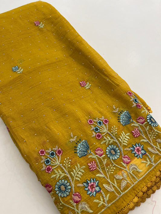 Soft organza embroidery