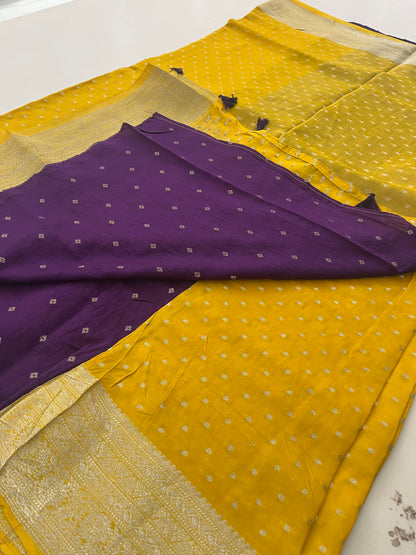 Banarsi Crape Silver Butties