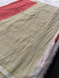Premium Georgette Sarees In Checks Zari and Small Border with Contrast Blouse Piece 🌹-JU18