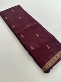 Semi Mysore Silk Small Border Jhumki Buttas - Wine - AU27