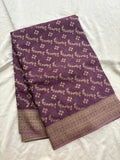 Rust Heritage Linen Designer Saree with Butta Design 🌹-AU2