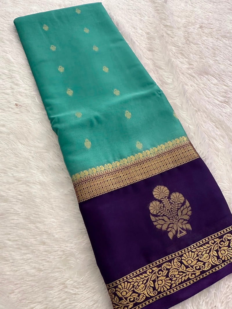 Semi Mysore Crape Silk saree-JU19