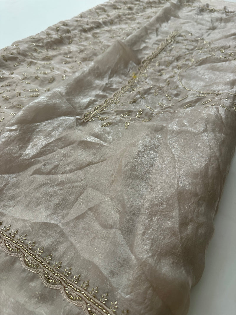 Soft marshmallow, organza fabric  pastel color sarees with work with work, self Blouse 🌹- AU-17