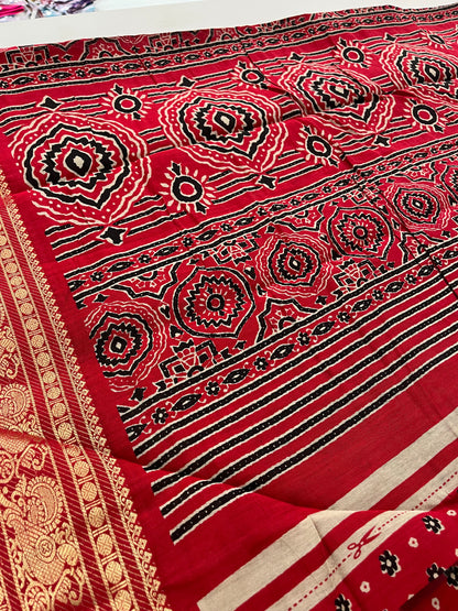 Bagru print fancy saree
