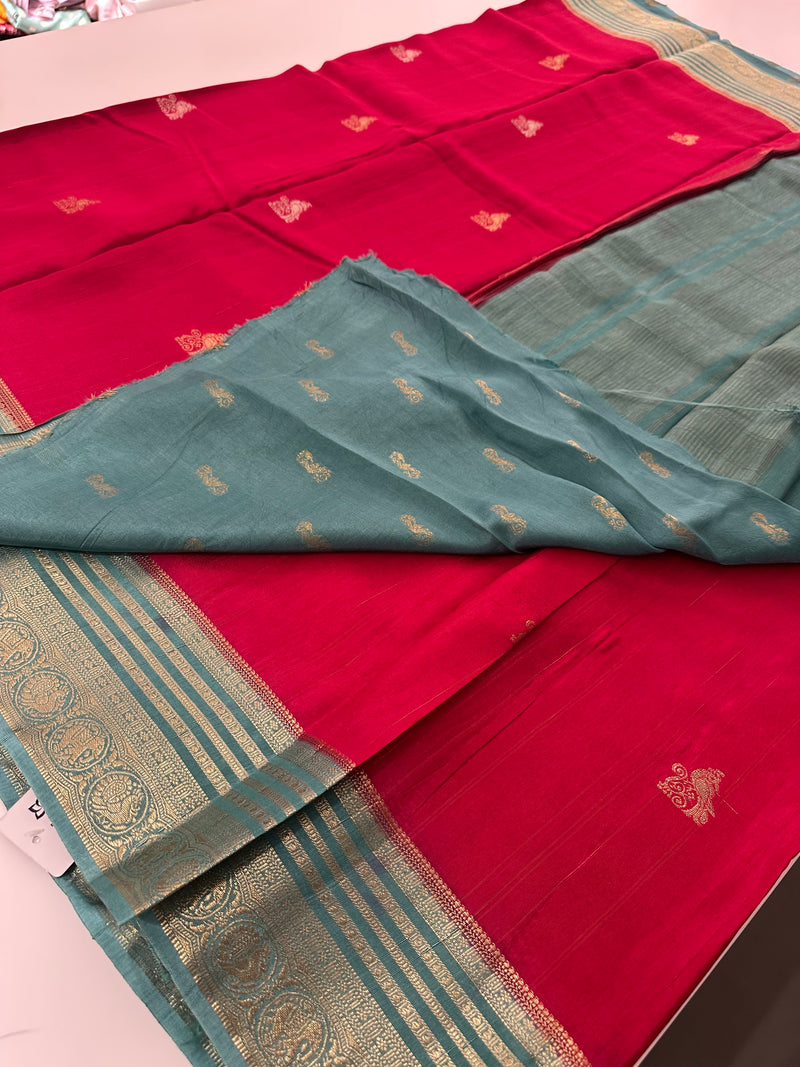 Cut Dana Work Border Chinnon Saree -AU6