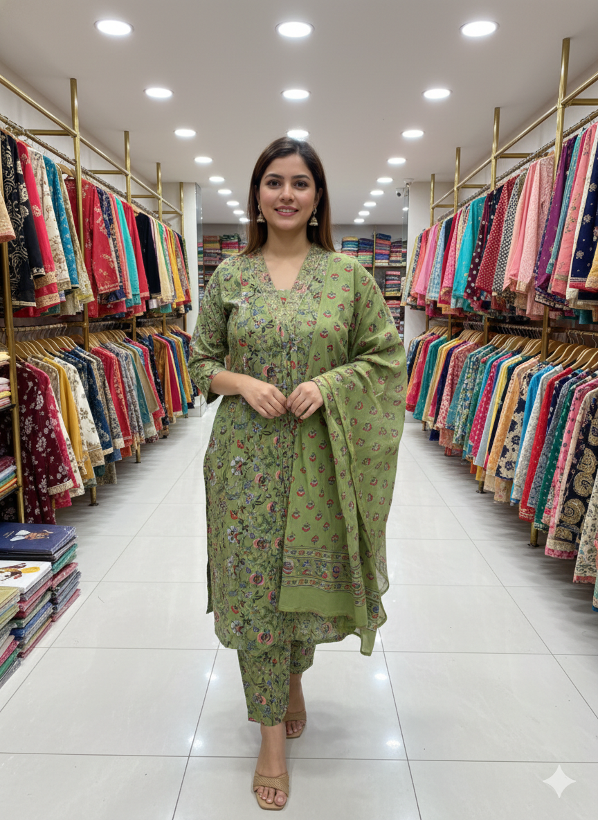 Floral Anarkali Kurti With Plaazo