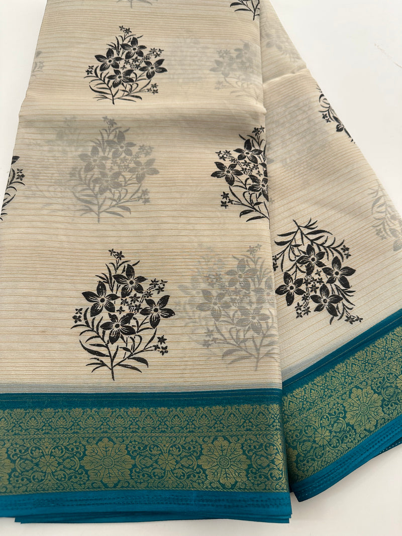 Fancy Cotton Chiffon Saree-J1