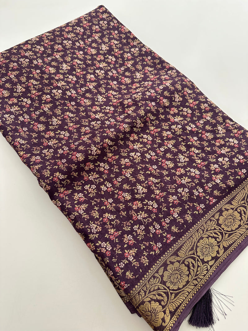 Crepe Chiffon small flower prints -AU3