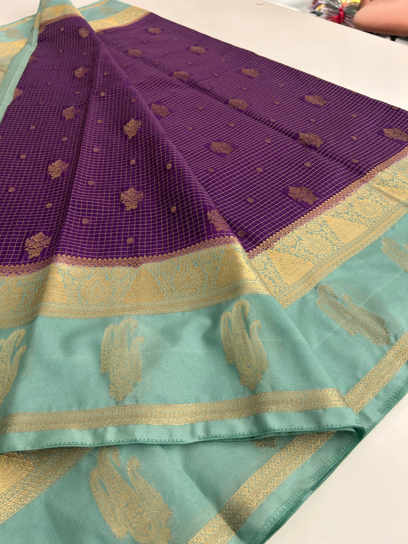Semi Mysore Silk Saree-JU31