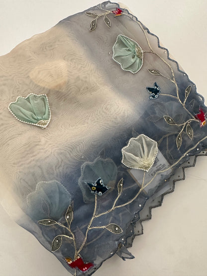 Faded Organza work Fancy appliqués -M24