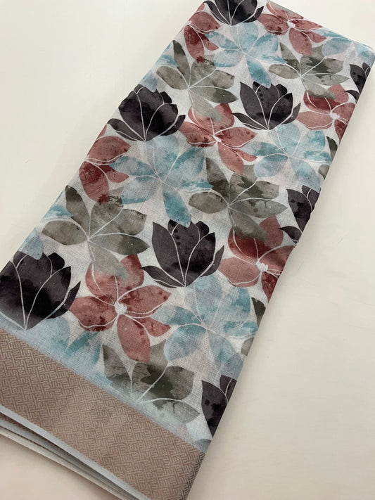 Ju7 Digital soft cotton printed saree