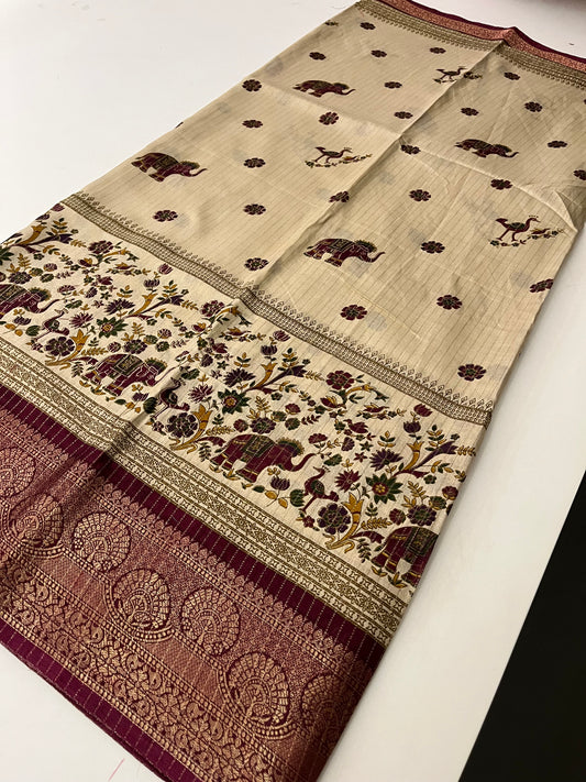 Tussar Zari Lines