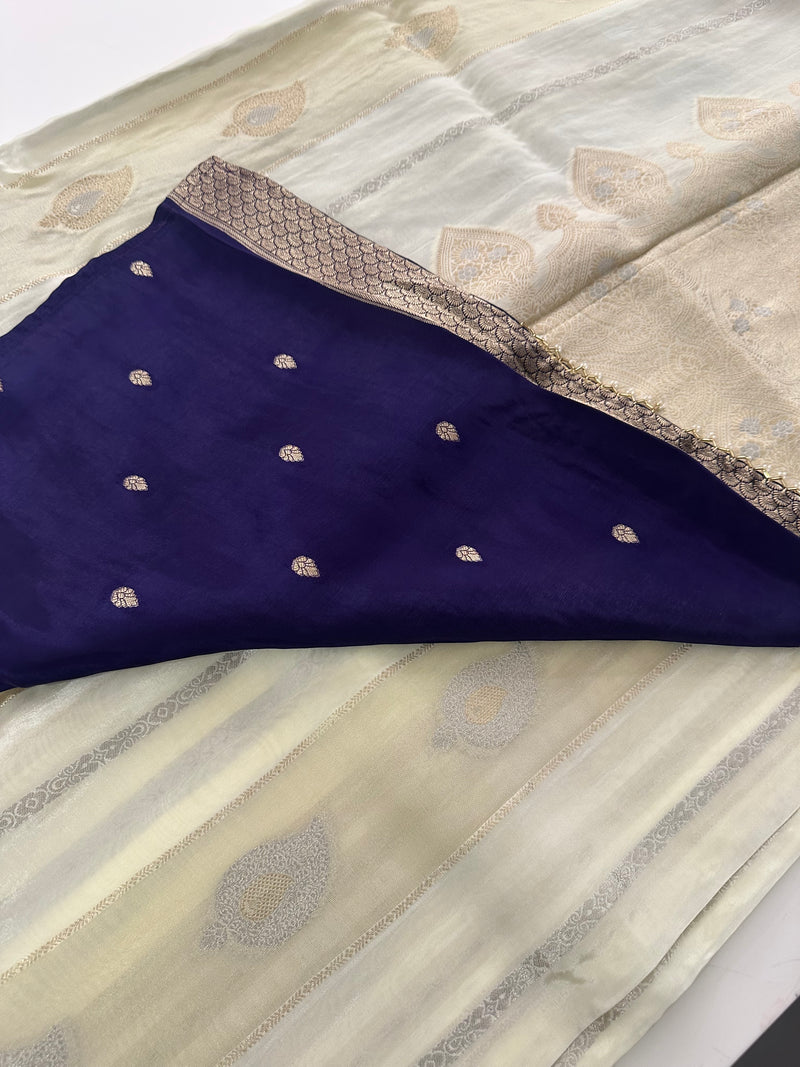 Cut Dana Work Border Chinnon Saree -AU6