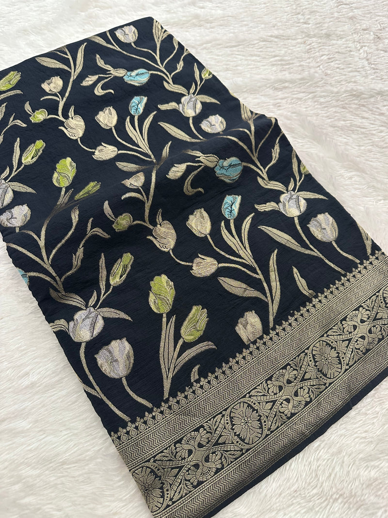 Tulips Linen Premium Saree-M13
