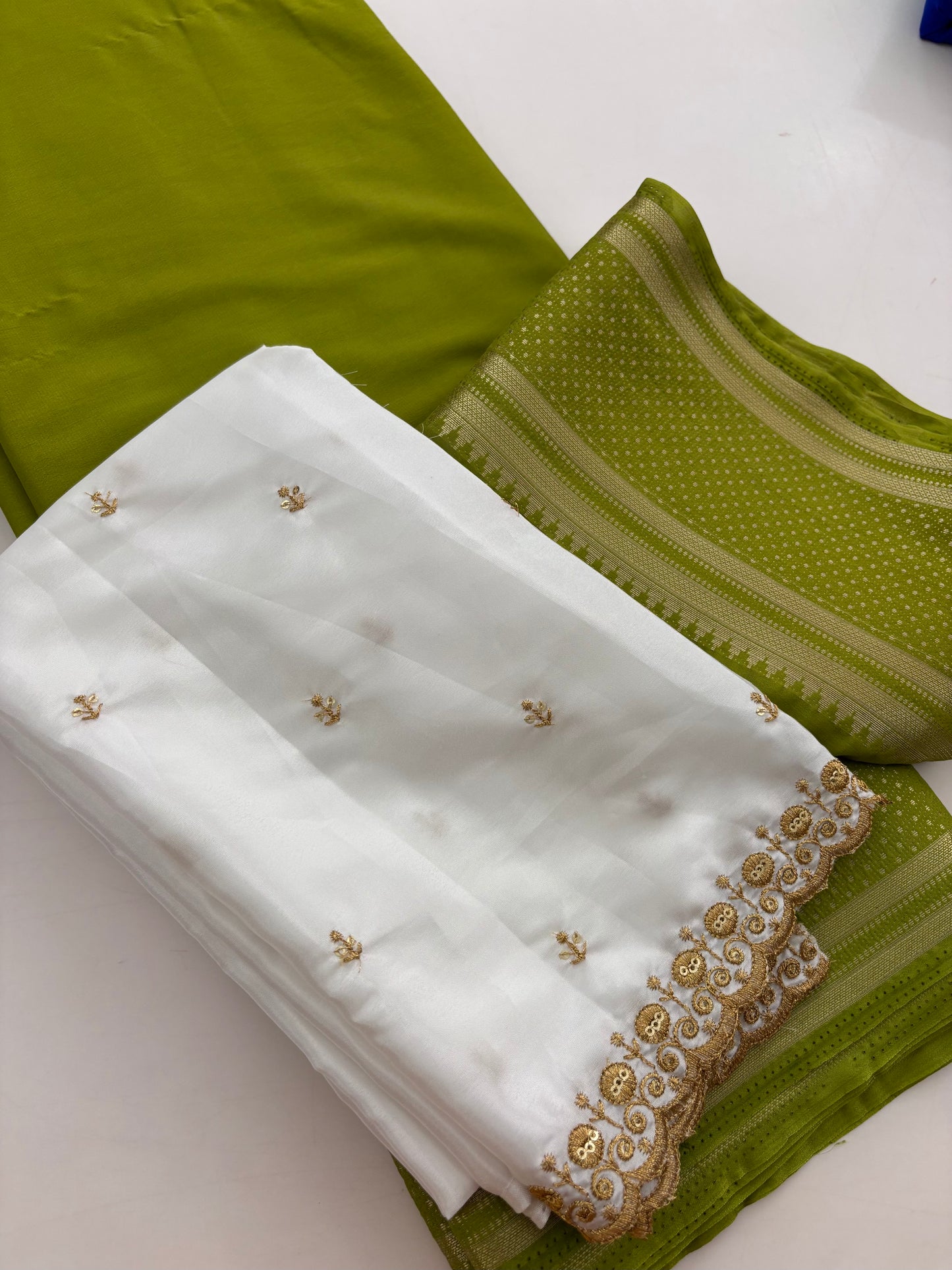 Premium crape silk white blouse extra