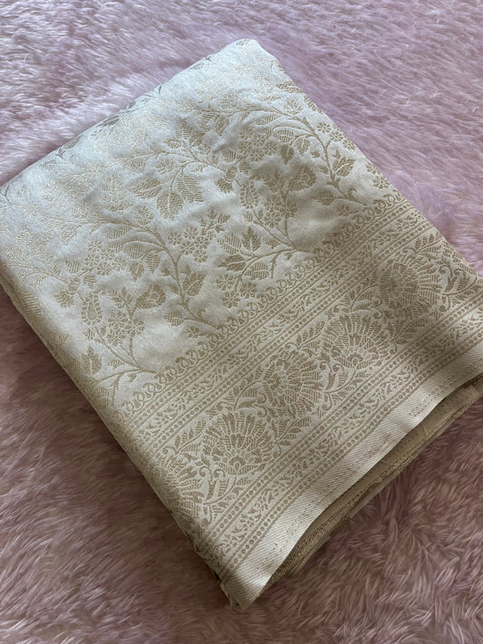 Tussar Silver Brocade